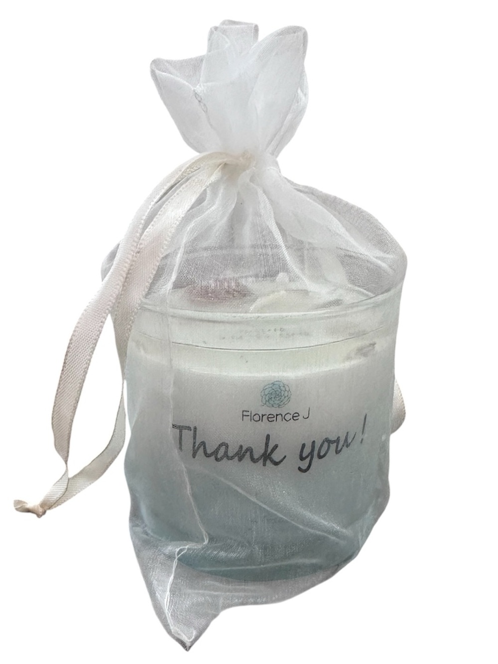 Florence J Sea Breeze Scented Candle Thank You Gift Glass Jar New